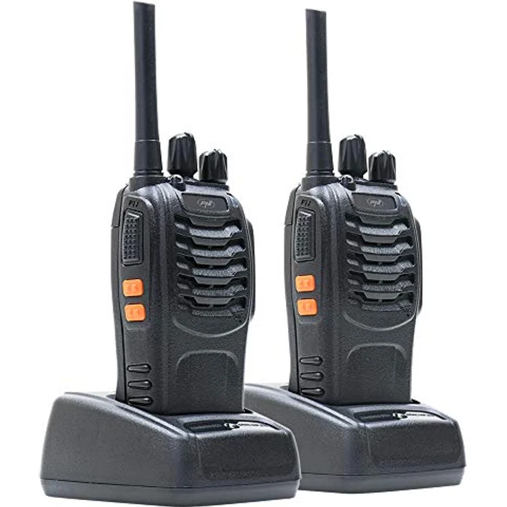 PNI PMR R40 PRO, Tragbares Radio mit 2 Stück, 0,5 W, programmierbar, 1200-mAh-Akkus, Ladegeräte und Kopfhörer, VOX-Funktion, orange – Bild 1