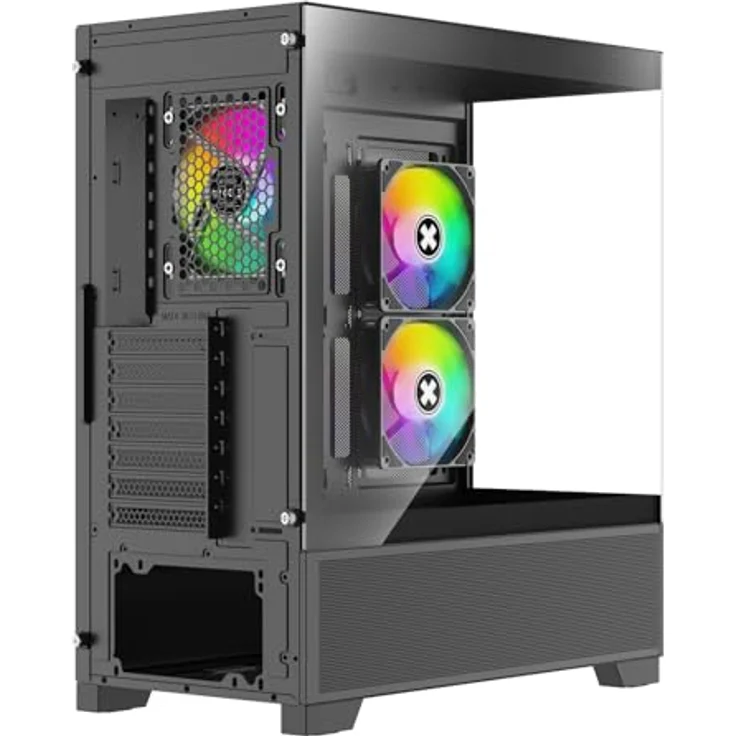 Xilence Gehäuse BEAM Schwarz (XG172), elegantes ATX Midi Tower Gehäuse mit Aquarium-Glas-Design, drei ARGB PWM Lüftern und hohem Airflow, Schwarz – Bild 11