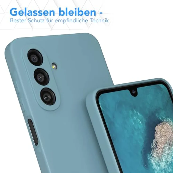 EAZY CASE Silikonhülle für Galaxy A26, Blaugrün Matt, stoßfestes Slim Case mit Kameraschutz und kabellosem Laden – Bild 4