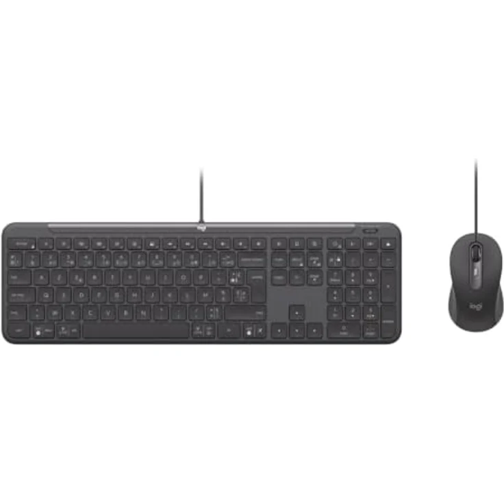 Logitech Signature Slim Wired Combo MK620, Tastatur- und Maus-Set, full size, USB-C, AZERTY, Französisch, Graphite – Bild 1