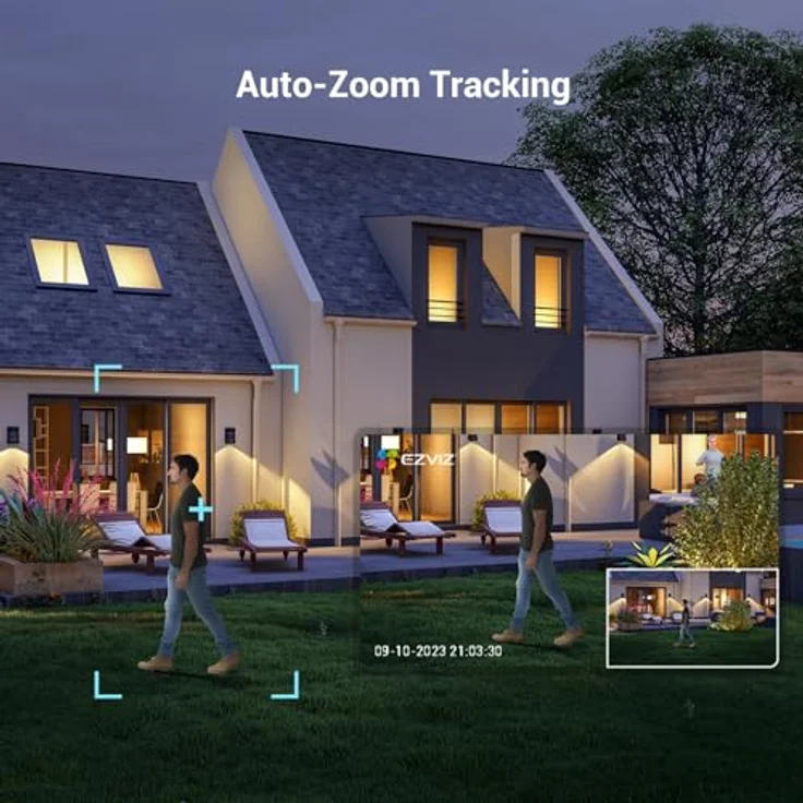 EZVIZ C8c 3K Pan&Tilt WLAN Kamera, Outdoor Überwachungskamera mit Personen-/Fahrzeugerkennung, 5MP, Zwei-Wege-Audio, Automatische Verfolgung, Farbnachtsicht, wetterfest, H.265-Videotechnologie – Bild 3