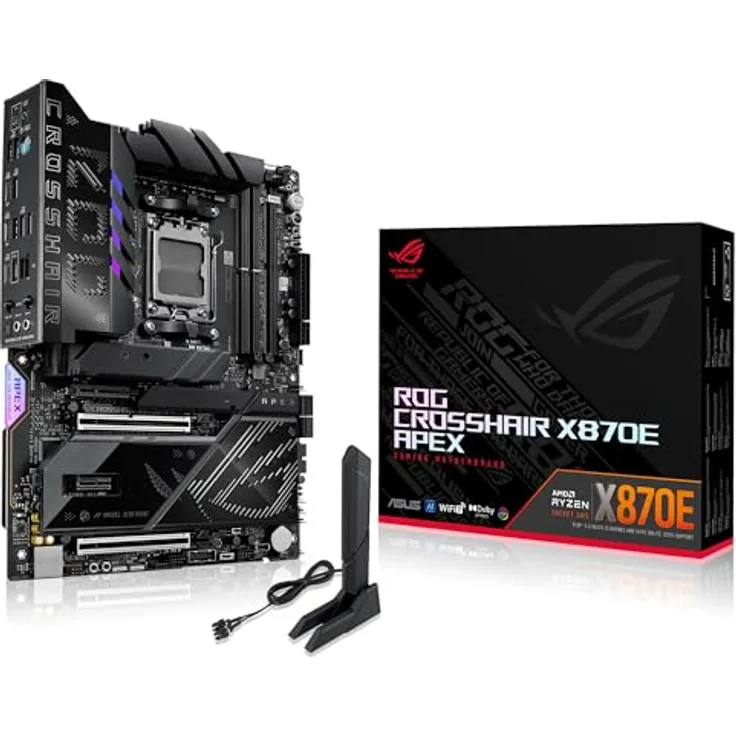 ASUS ROG Crosshair X870E APEX Gaming Mainboard AMD AM5, ATX, PCIe 5.0, DDR5, WiFi 7, AI Overclocking, Aura Sync