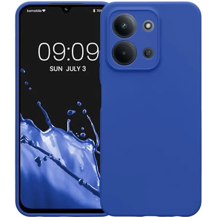kwmobile Handyhülle für Xiaomi Redmi 15C / Poco C85, elastisches Silikon Case in Baltik Blau, reißfest und rutschfest – Bild 5