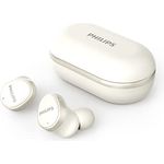 PHILIPS True Wireless Kopfhörer Mit Active Noise Cancelling, In-Ear-Kopfhörer Mit IPX4-Schutz Gegen Spritzwasser & Schweiß, Bis Zu 29 Stunden Wiedergabezeit, TAT4556WT/00, Weiß