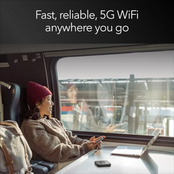 Netgear Nighthawk M3 5G-Mobilrouter mit WiFi 6, bis zu 2,5 GBit/s, entsperrter SIM-Steckplatz, tragbarer WLAN-Hotspot, 5G- und 4G-MiFi, AX3600 WiFi 6, bis zu 32 Geräte (MH3150) – Bild 3