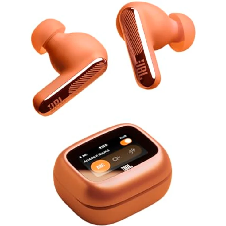 JBL Live Beam 4, Kabellose Noise-Cancelling-Ohrhörer mit Hi-Res Audio, Smart Charging Case, 48 Std. Akkulaufzeit, IP55 wasserdicht, Orange – Bild 2