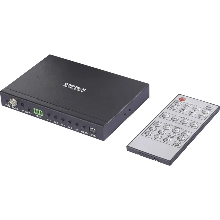 SpeaKa Professional SP-HDS-QMV200, 4-Port HDMI Quad Multi-Viewer mit Picture-in-Picture-Funktion, 3480 x 2160 Pixel