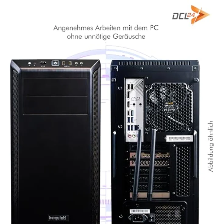 dcl24.de Office Business-PC Ryzen 9 7900X, GeForce RTX 3050, 32 GB RAM, 1000 GB SSD, Schwarz, Windows 11 Pro, WLAN – Bild 4