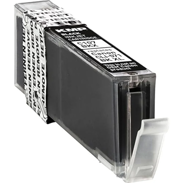 KMP Druckerpatrone für CLI-571 XL Schwarz - Kompatibel - Tintenpatrone für Canon Pixma MG5700 Series-MG6800 Series-MG7700 Series-TS5000 Series-TS6000 Series-TS8000 Series - Office Druckerzubehör – Bild 3