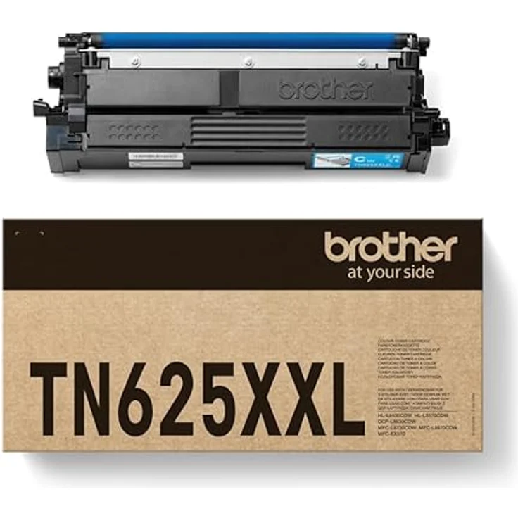 Brother Tonerkartusche TN625XXLC, Cyan, druckt bis zu 6.500 Seiten, ISO-zertifiziert, 100 % recycelbare Verpackung – Bild 4
