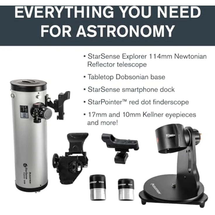 Celestron 22480 StarSense Explorer 114 mm Dobson-Tischteleskop, Smartphone-App-fähig mit StarSense-App, Echtzeitortung von Nebel, Planeten, etc. – iPhone/Android kompatibel – Bild 4