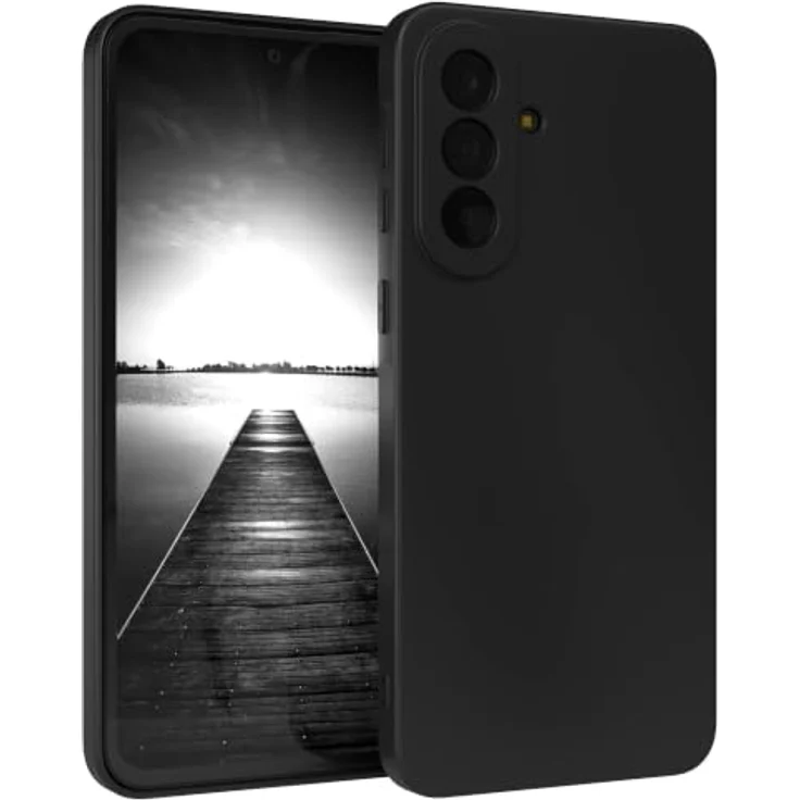 EAZY CASE Silikonhülle für Galaxy A37, stoßfeste Schutzhülle mit Kameraschutz, dünn und mattschwarz, TPU Phone Bumper, kratzfest, kabellos ladbar – Bild 1