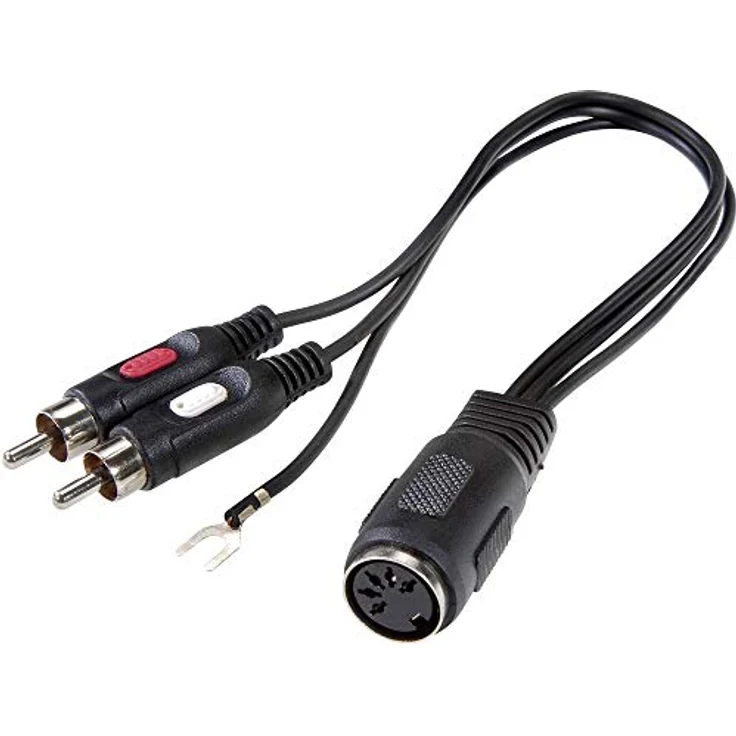 SpeaKa Professional Cinch / DIN-Anschluss Audio Y-Adapter [1x DIN-Buchse 5pol. - 2x Cinch-Stecker] Schwarz (SP-7869832) – Bild 2