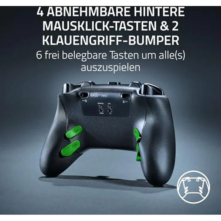 Razer Raiju V3 Pro, Kabelloser E-Sport-Controller für PlayStation 5 & PC mit 4 abnehmbaren Tasten, TMR-Analogsticks, Pro HyperTrigger und Mecha-Tactile-Tasten, Schwarz – Bild 3