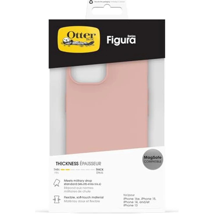 OtterBox Figura Serie MagSafe Hülle für iPhone 17e, 16e, 15, 14, 13, stoßfest und sturzsicher, ultraschlank, pink – Bild 5
