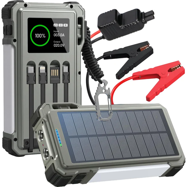 Extralink Solar Jump Starter 12000mAh 1500A LED Powerbank, umweltfreundlich mit Solar-Ladefunktion