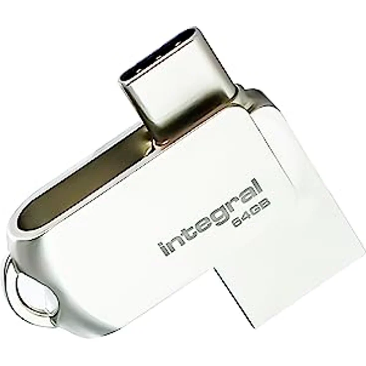 Integral 64GB 360-Dual USB 3.0 Typ C & Typ A USB-Stick | Robustes Metallgehäuse | Fast Transfer Speeds | Simply Plug & Play | USB C Stick | USB Stick USB C | USB C Stick Mini | USB-C Stick – Bild 1