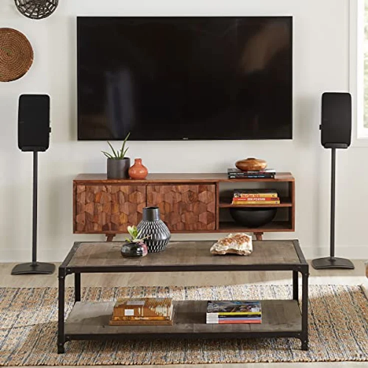 Sanus WSS52-B2 (schwarz) Kabelloser Lautsprecherständer für Sonos Five und Play: 5 - Stabiler Aluminiumständer mit sicherer Passform und Tippschutz – Bild 2