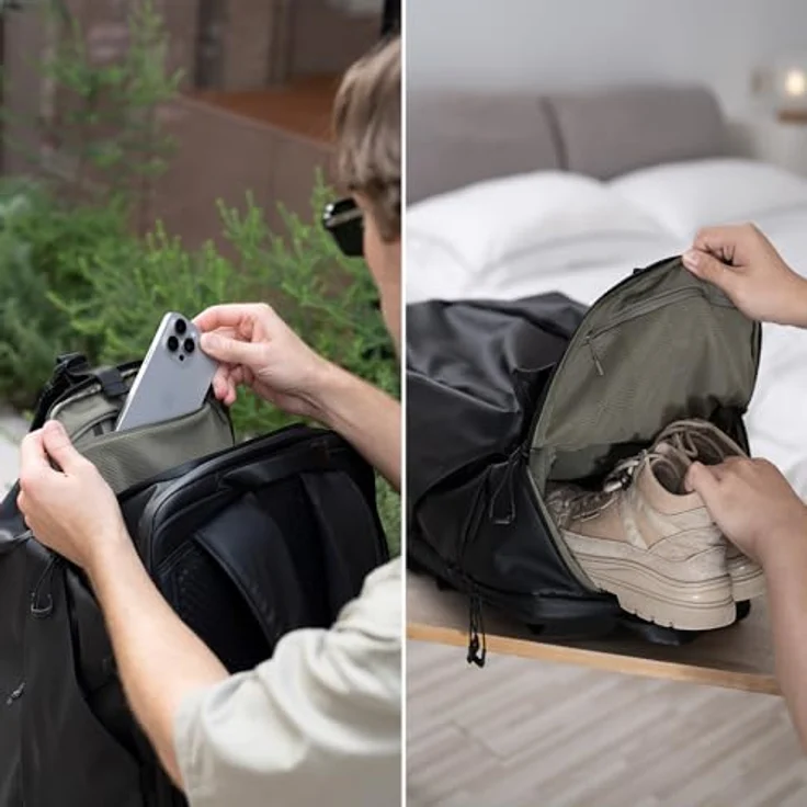 Pgytech OneMo Travel Backpack 35L, Kameratasche mit verstellbarem Trennsystem und kratzfester PU-Beschichtung, olivegrün – Bild 8