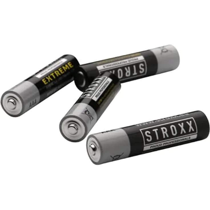 STROXX® Alkaline Batterie Extreme |AA/AAA| Batterien | Leistungsstark | Ultra-Premium | Vorratspack | LR03 | LR6 | (4er - AAA)