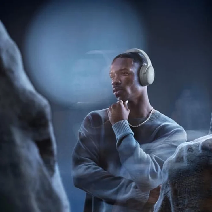 Bose QuietComfort 45, Kabellose Over-Ear-Kopfhörer mit Noise-Cancelling, bis zu 24h Akkulaufzeit, Mondlichtgrau – Bild 3