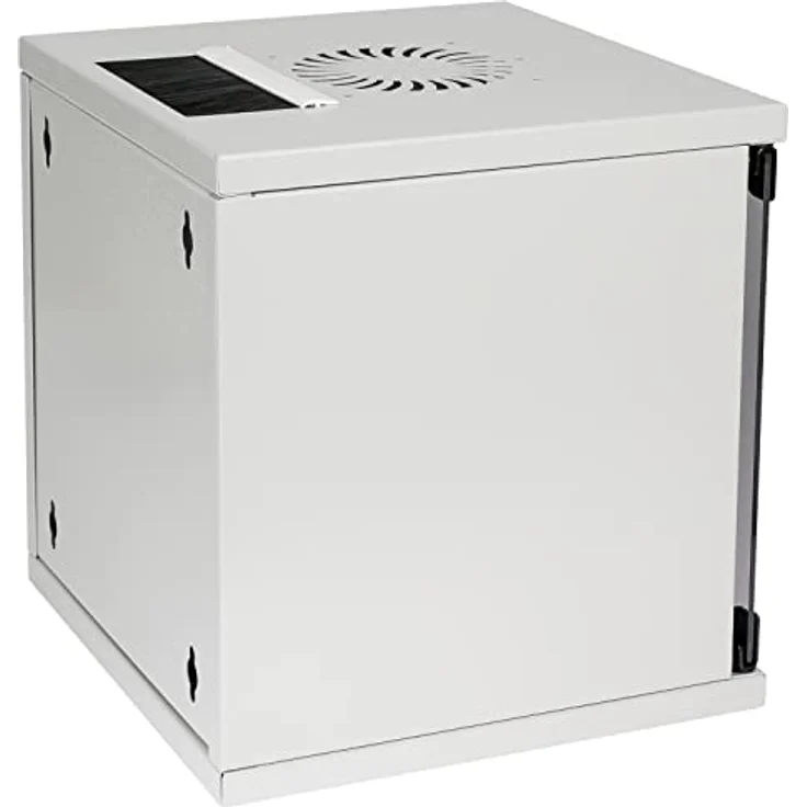 HMF 63406-07 Netzwerkschrank, Serverschrank 10 Zoll | 6 HE | Voll montiert | Glastür | Lichtgrau – Bild 2