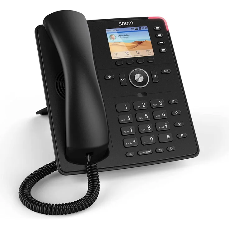 Snom D713 SIP Tischtelefon, 2,8'' TFT-Farbdisplay 320 x 240 Pixel, 4 programmierbare Tasten LED, 6 SIP-Identitäten, 2x Gigabit mit PoE, RJ-9 Headset Port, schwarz (00004582)