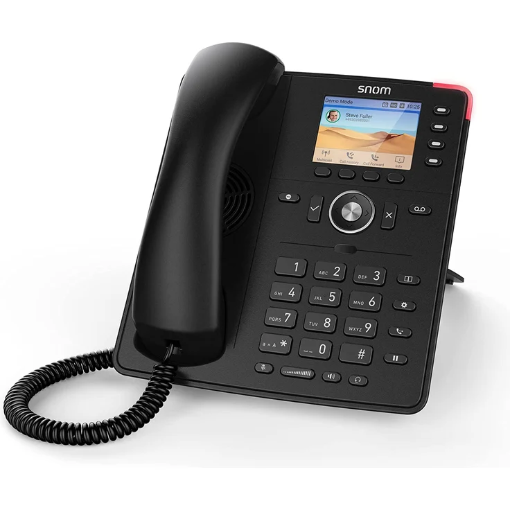 Snom D713 SIP Tischtelefon, 2,8'' TFT-Farbdisplay 320 x 240 Pixel, 4 programmierbare Tasten LED, 6 SIP-Identitäten, 2x Gigabit mit PoE, RJ-9 Headset Port, schwarz (00004582) – Bild 2