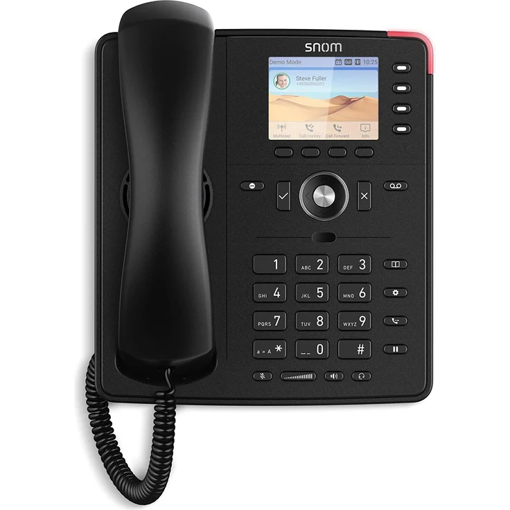 Snom D713 SIP Tischtelefon, 2,8'' TFT-Farbdisplay 320 x 240 Pixel, 4 programmierbare Tasten LED, 6 SIP-Identitäten, 2x Gigabit mit PoE, RJ-9 Headset Port, schwarz (00004582) – Bild 3