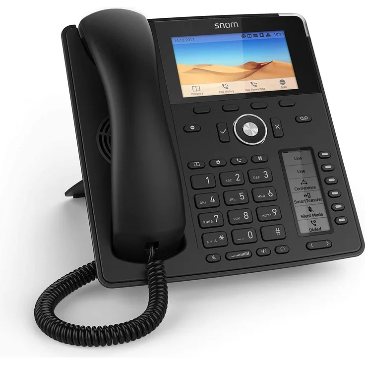 Snom D785N SIP Tischtelefon, 4,3'' TFT-Farbdisplay 480 x 272 Pixel, 12 SIP-Identitäten, Sensorhakenschalter, USB, 48 selbstbeschriftende Schlüssel (12 physische), schwarz (00004599)