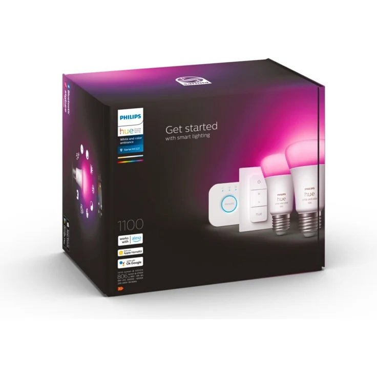 Philips Hue White & Color Ambiance E27 2er Starter-Set + Bridge + Dimmer Switch, warmweiß (929002468805) – Bild 10