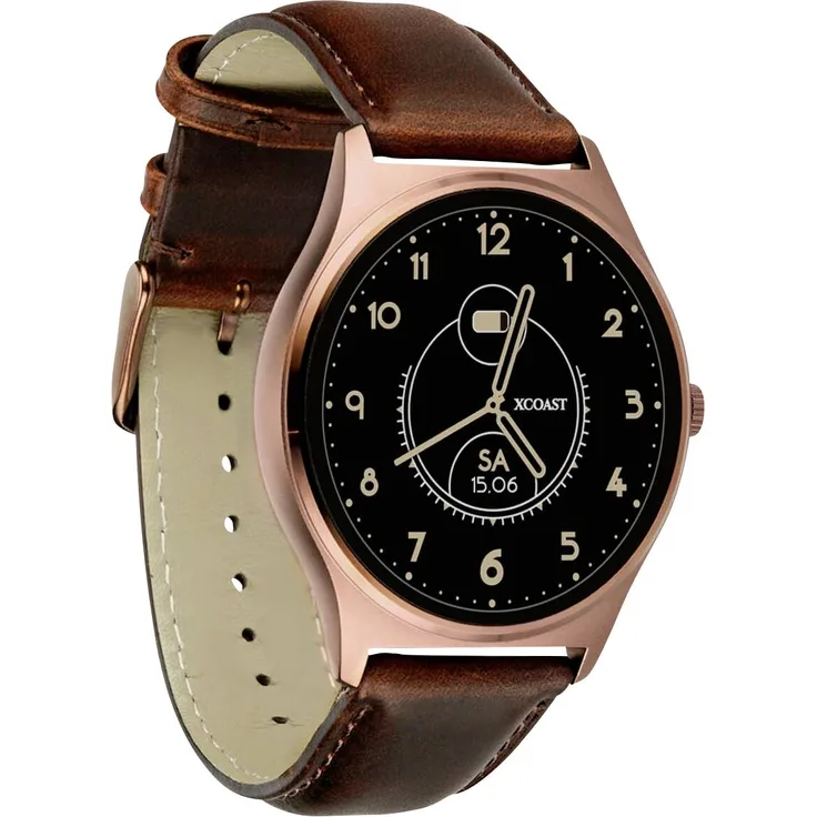 X-WATCH Qin XW Pro Smartwatch Herren, Braun