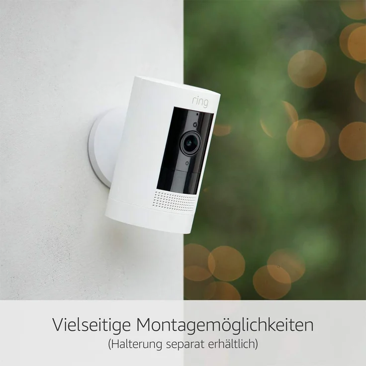Ring Stick Up Cam Battery Outdoor Kamera, Überwachungskamera mit 1080p HD-Video, witterungsbeständig, geeignet für Haus & Grundstück, Akku und WLAN, Alexa-kompatibel, weiß (8SC1S1-WEU0) – Bild 4