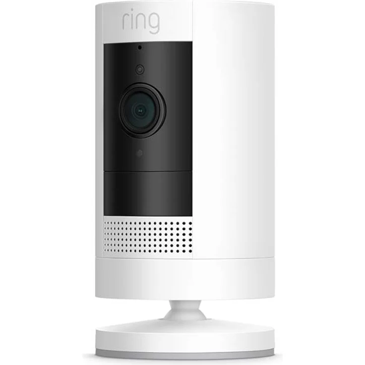 Ring Stick Up Cam Battery Outdoor Kamera, Überwachungskamera mit 1080p HD-Video, witterungsbeständig, geeignet für Haus & Grundstück, Akku und WLAN, Alexa-kompatibel, weiß (8SC1S1-WEU0) – Bild 1