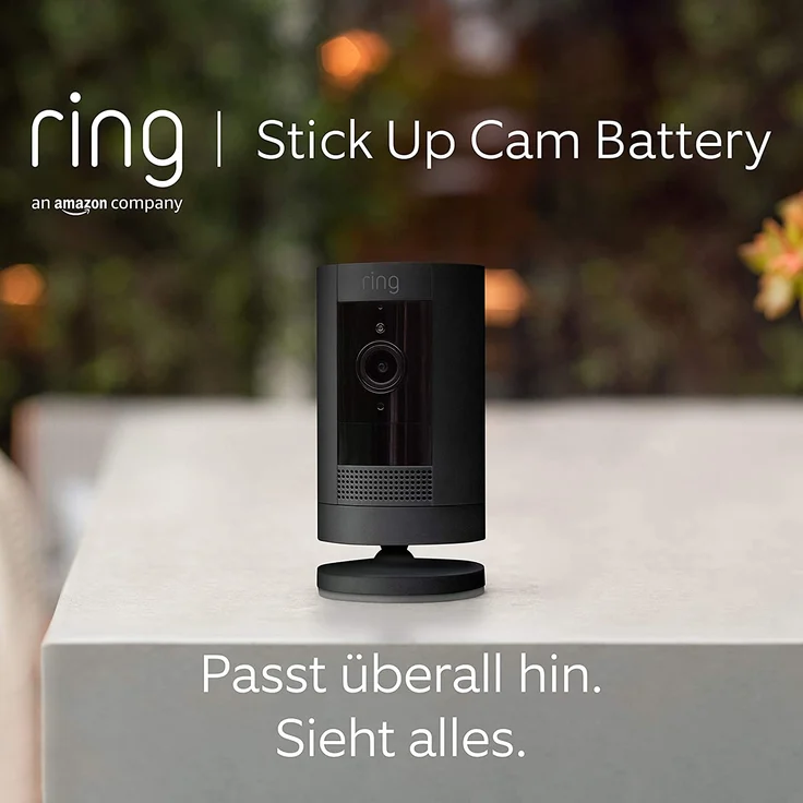 Ring Stick Up Cam Battery Outdoor Kamera, Überwachungskamera mit 1080p HD-Video, witterungsbeständig, geeignet für Haus & Grundstück, Akku und WLAN, Alexa-kompatibel, schwarz (8SC1S1-BEU0) – Bild 2