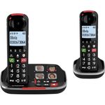 SwissVoice Xtra 2355 Duo Schnurloses Seniorentelefon Anrufbeantworter, Foto-Tasten, Freisprechen, für Hörgeräte kompatibel (00502)
