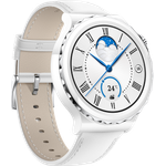 Huawei Watch GT3 Pro Smartwatch GPS, Damen, 43mm, Lederarmband, White Leather