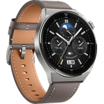 Huawei Watch GT3 Pro Classic Smartwatch GPS, Unisex, 46mm, Lederarmband, Grau