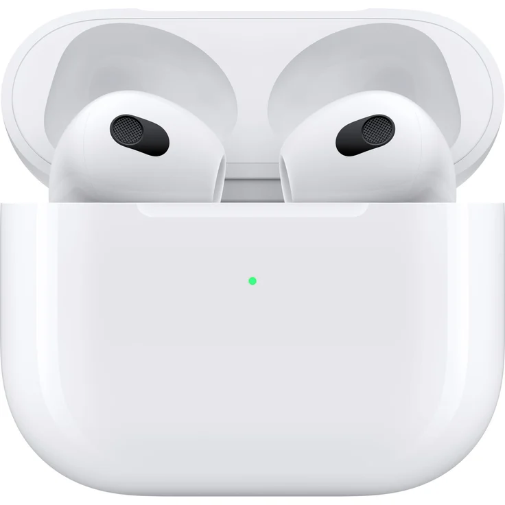 Apple AirPods 3. Generation (2022) mit Lightning Ladecase True Wireless In-Ear-Kopfhörer mit Bluetooth, Mikrofon, weiß (MPNY3ZM/A) – Bild 4