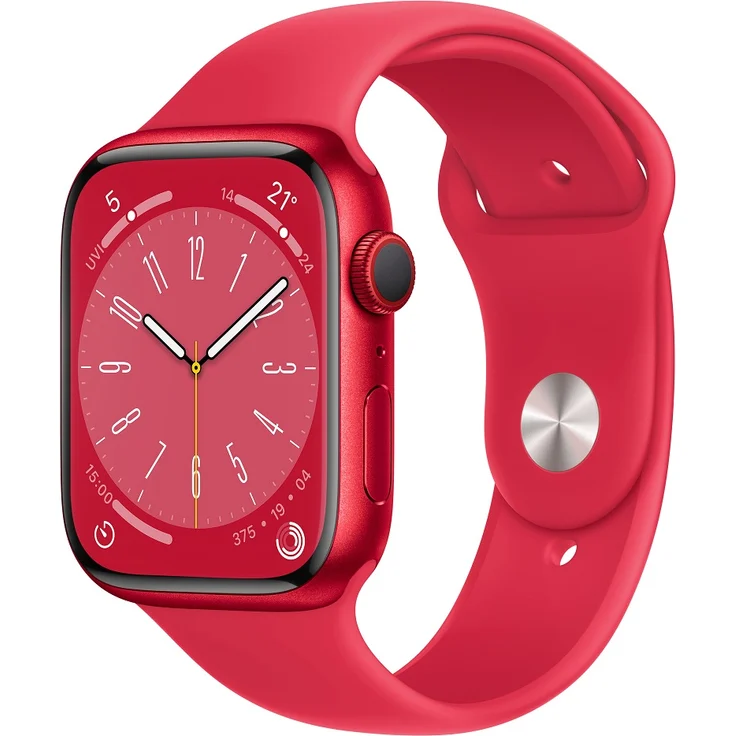 Apple Watch Series 8 Smartwatch GPS + Cellular, 45mm, Aluminiumgehäuse (PRODUCT)RED, Sportarmband (PRODUCT)RED (MNKA3FD/A) – Bild 1