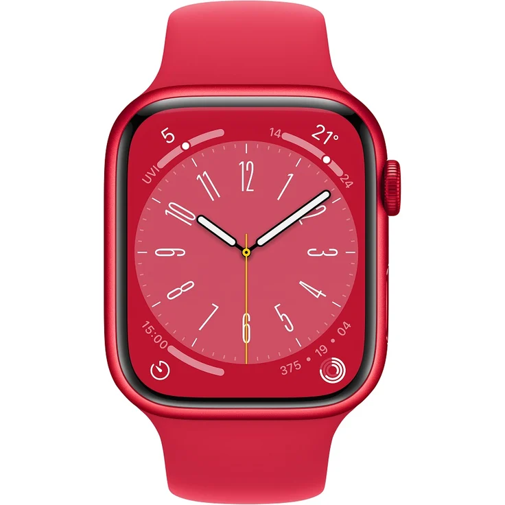 Apple Watch Series 8 Smartwatch GPS + Cellular, 45mm, Aluminiumgehäuse (PRODUCT)RED, Sportarmband (PRODUCT)RED (MNKA3FD/A) – Bild 2