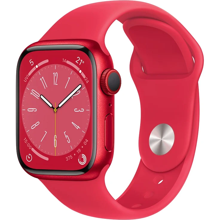 Apple Watch Series 8 Smartwatch GPS + Cellular, 41mm, Aluminiumgehäuse (PRODUCT)RED, Sportarmband (PRODUCT)RED (MNJ23FD/A) – Bild 1