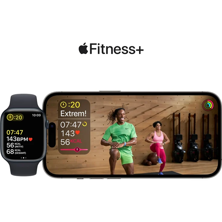 Apple Watch Series 8 Smartwatch GPS + Cellular, 45mm, Aluminiumgehäuse Polarstern, Sportarmband Polarstern (MNK73FD/A) – Bild 10