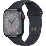 Apple Watch Series 8 Smartwatch GPS + Cellular, 41mm, Aluminiumgehäuse Mitternacht, Sportarmband Mitternacht (MNHV3FD/A)