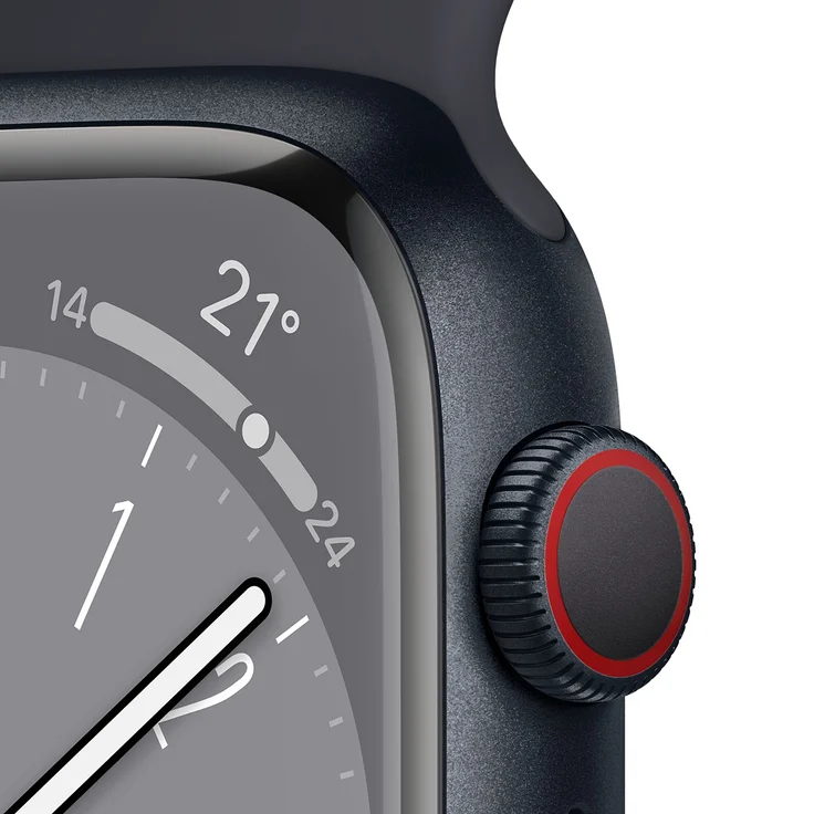 Apple Watch Series 8 Smartwatch GPS + Cellular, 45mm, Aluminiumgehäuse Mitternacht, Sportarmband Mitternacht (MNK43FD/A) – Bild 3