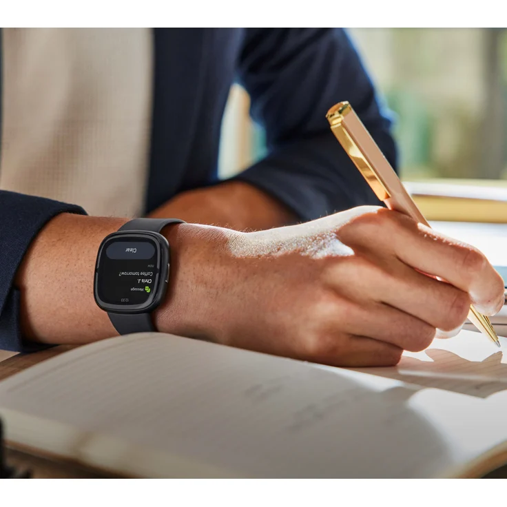 Fitbit Sense 2 Smartwatch GPS, Unisex, 40,5mm, Silikonarmband in Nachtgrau, Aluminiumgehäuse in Graphit – Bild 5
