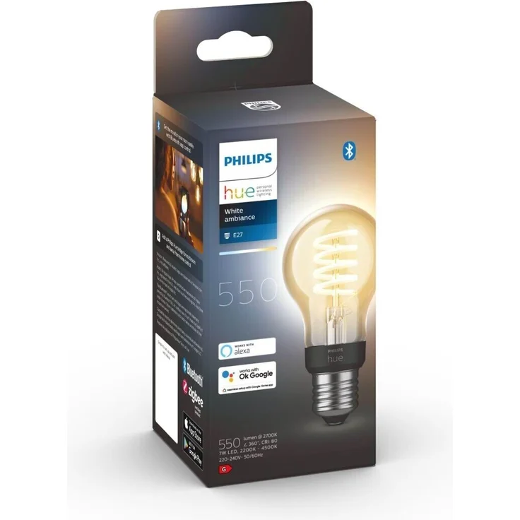 Philips Lighting Hue LED-Leuchtmittel Hue White Ambiance E27 Einzelpack Filament 550lm E27 7W – Bild 8