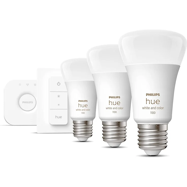 Philips Hue White & Color Ambiance E27 3er Starter Set inkl. Dimmer Switch 75W E27 – Bild 2
