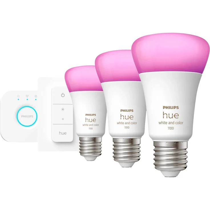 Philips Hue White & Color Ambiance E27 3er Starter Set inkl. Dimmer Switch 75W E27 – Bild 3