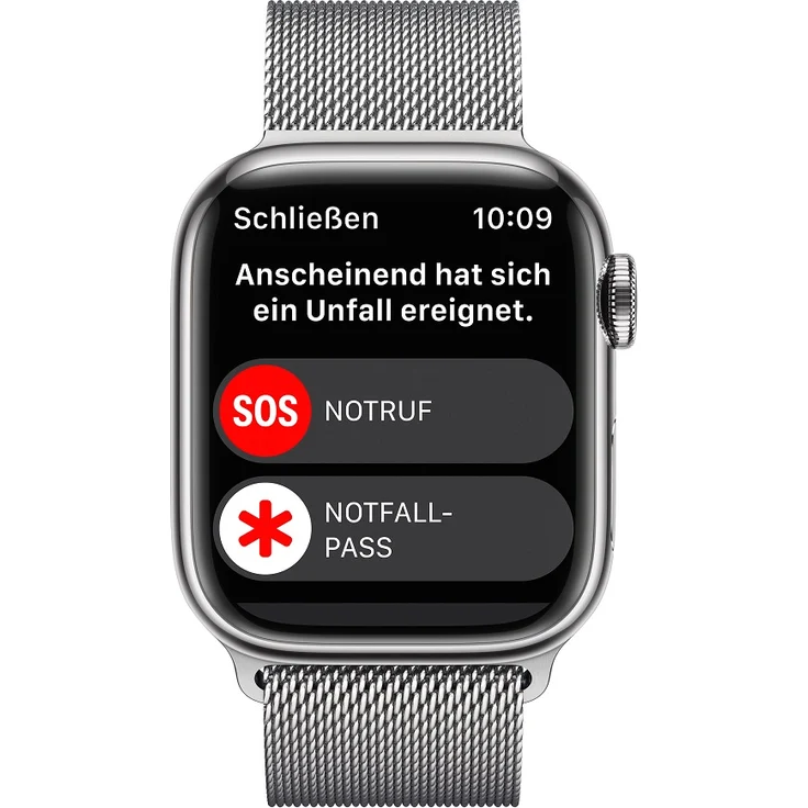 Apple Watch Series 8 Smartwatch GPS + Cellular, 41mm, Edelstahgehäuse Silber, Milanaise-Armband Silber (MNJ83FD/A) – Bild 6